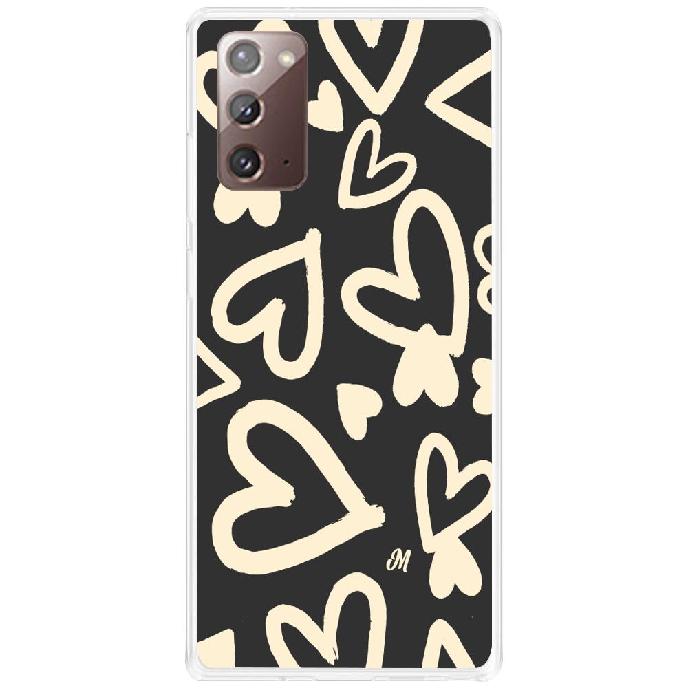 Case para Samsung Note 20 Black Hearts - Mandala Cases