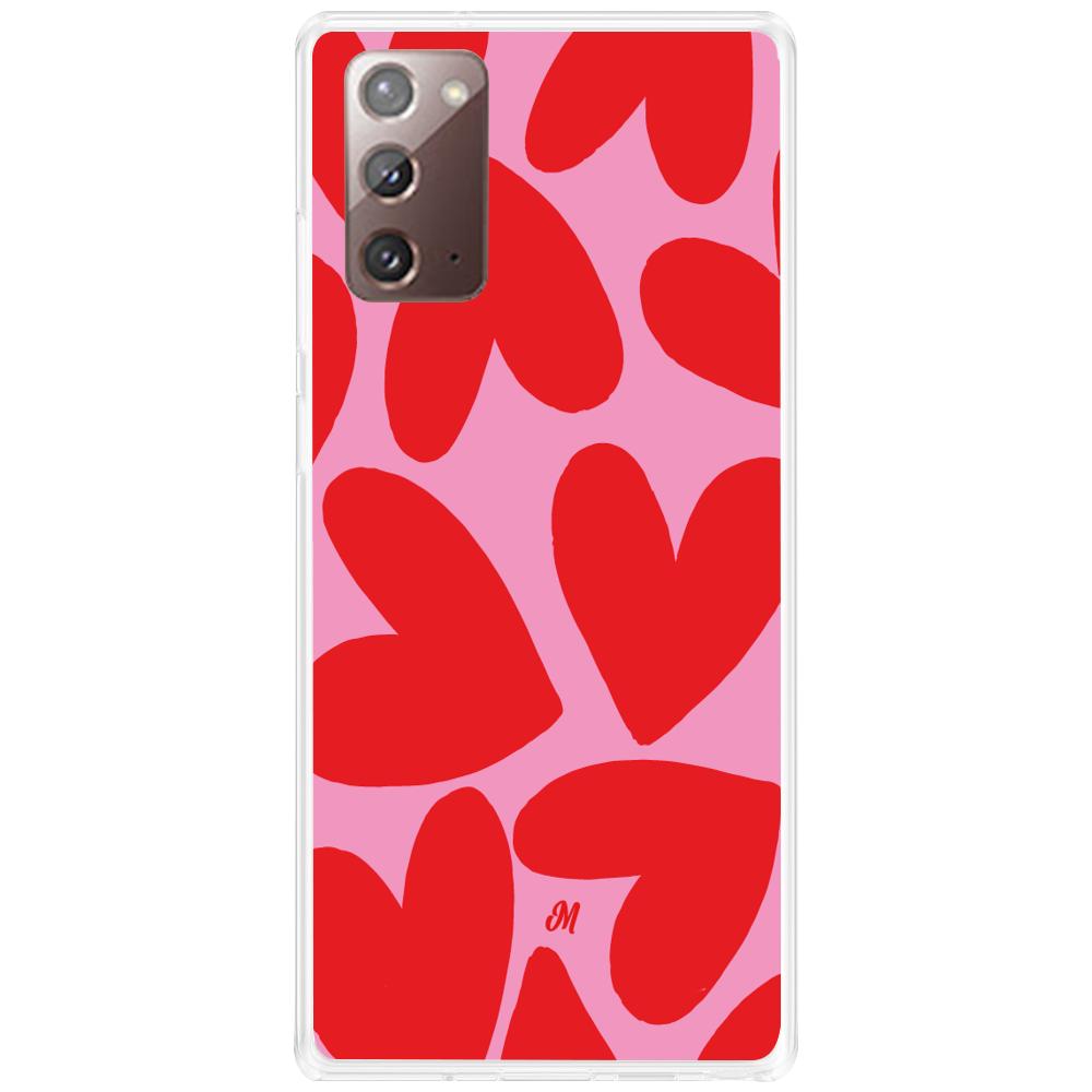 Case para Samsung Note 20 Red Hearts - Mandala Cases