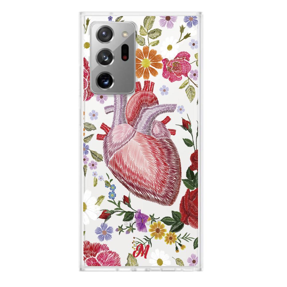 Case para Samsung Note 20 ULTRA Funda Corazón con Flores - Mandala Cases