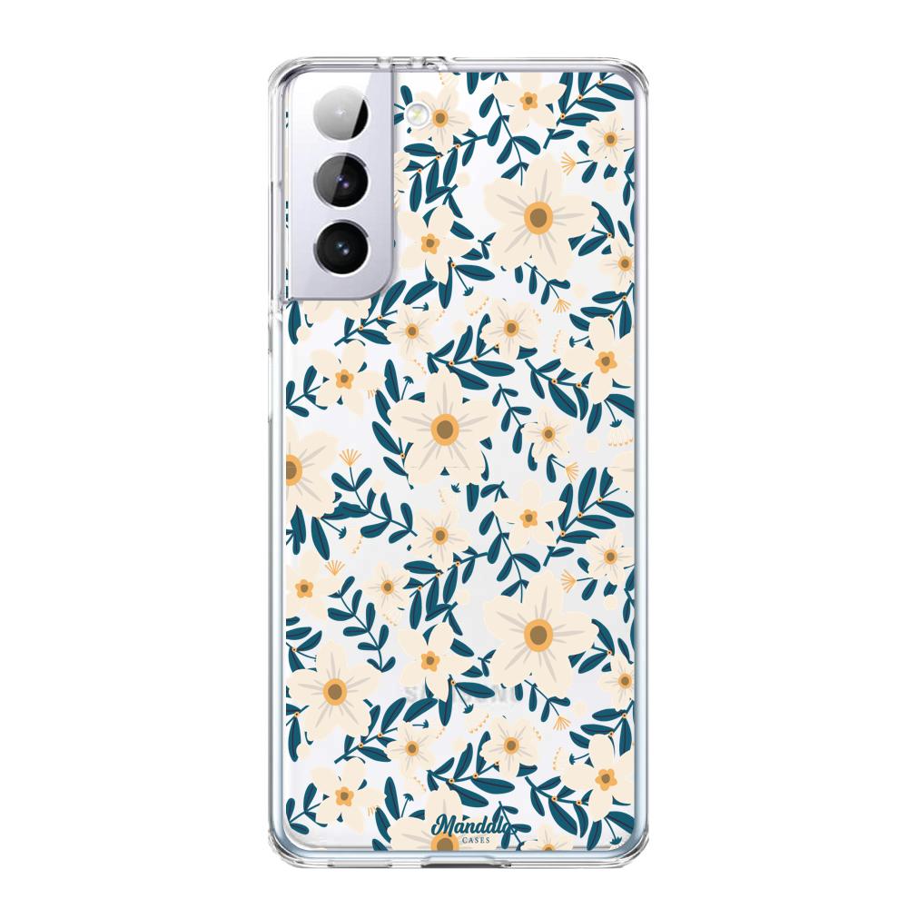 Case para Samsung S21 Plus Funda Flores Blancas  - Mandala Cases