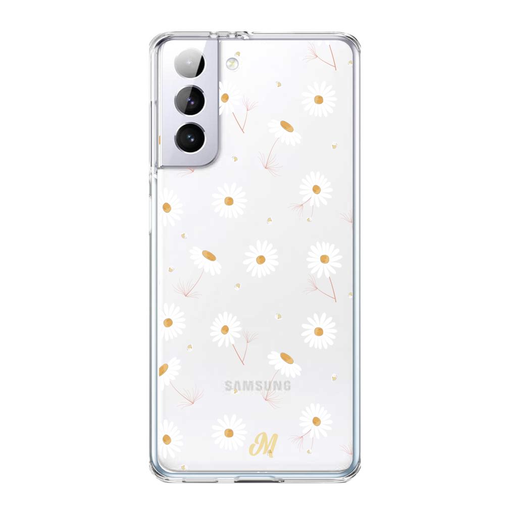 Case para Samsung S21 Plus Funda Flores Blancas Delicadas  - Mandala Cases