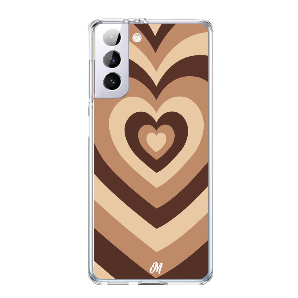 Case para Samsung S21 Plus Corazón café - Mandala Cases