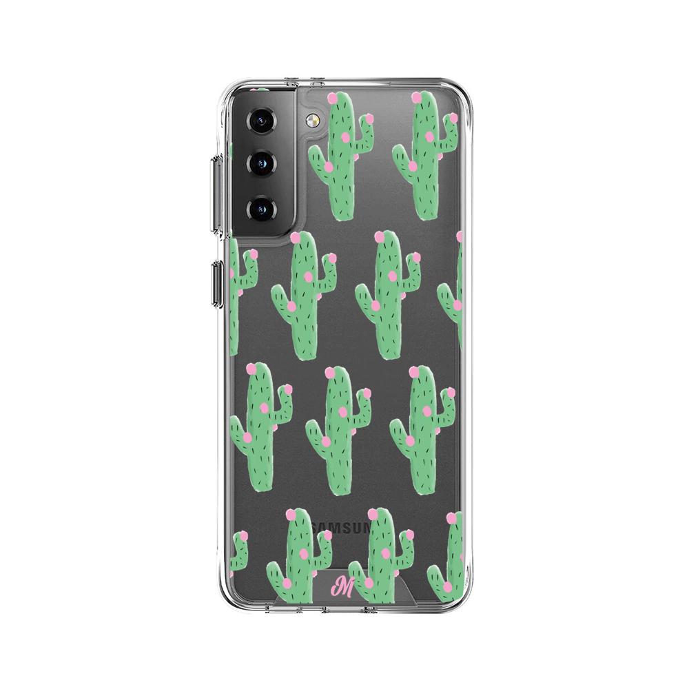 Case para Samsung S21 Plus Cactus Con Flor Rosa  - Mandala Cases