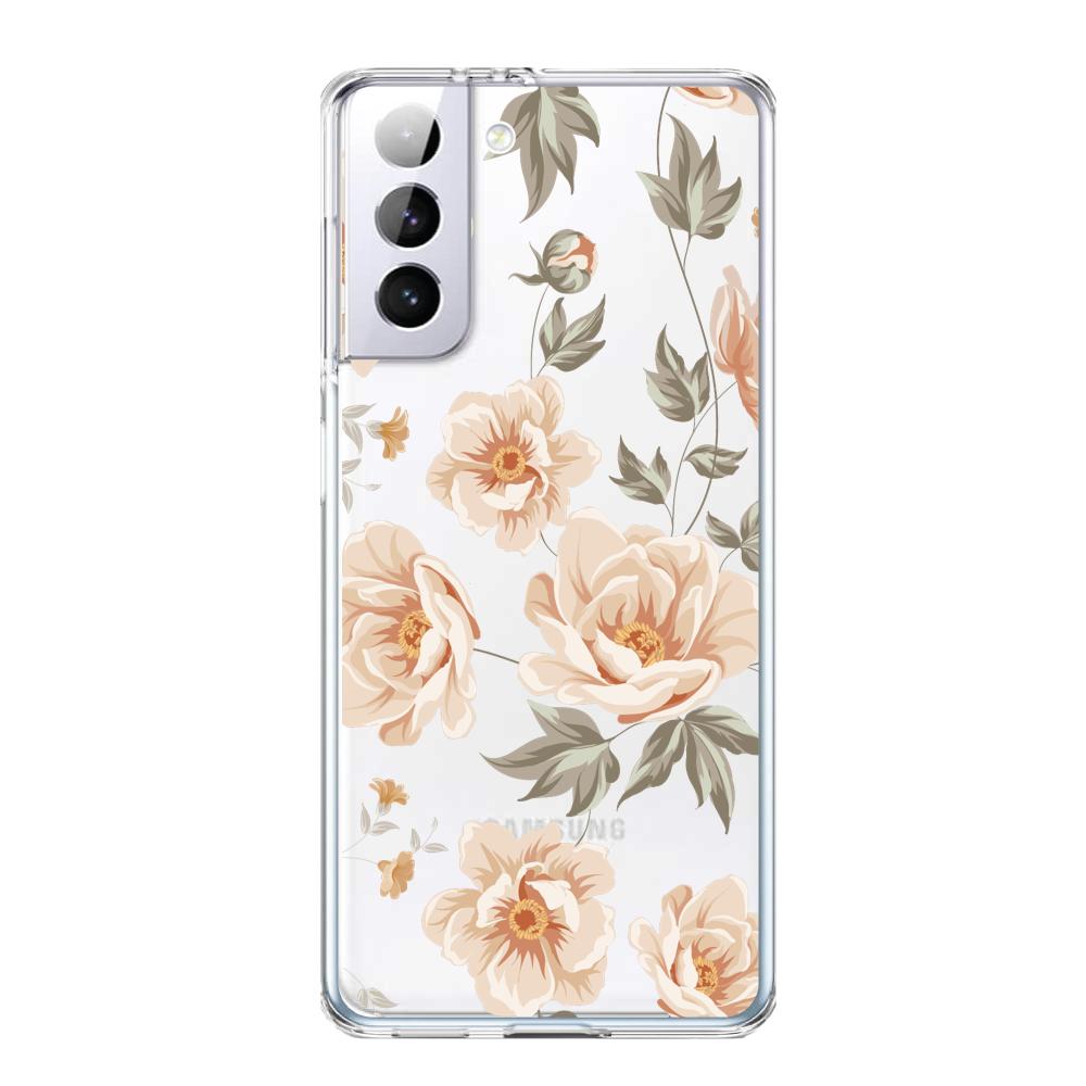 Case para Samsung S21 Plus de Flores Beige - Mandala Cases