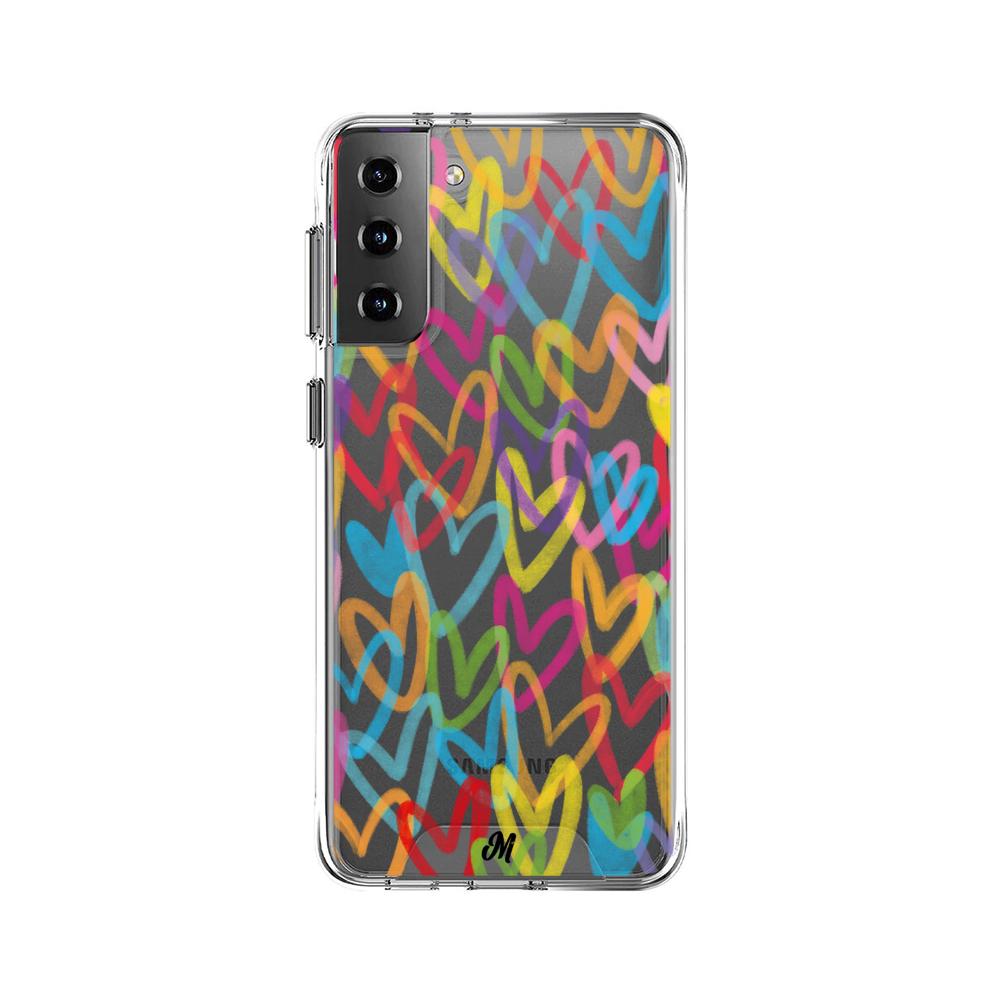 Case para Samsung S21 Plus Corazones arcoíris - Mandala Cases