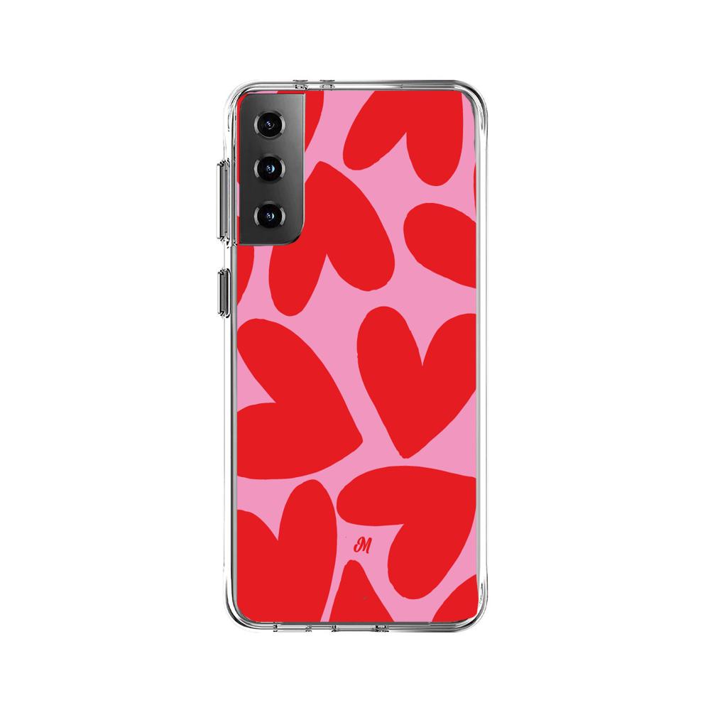 Case para Samsung S21 Plus Red Hearts - Mandala Cases
