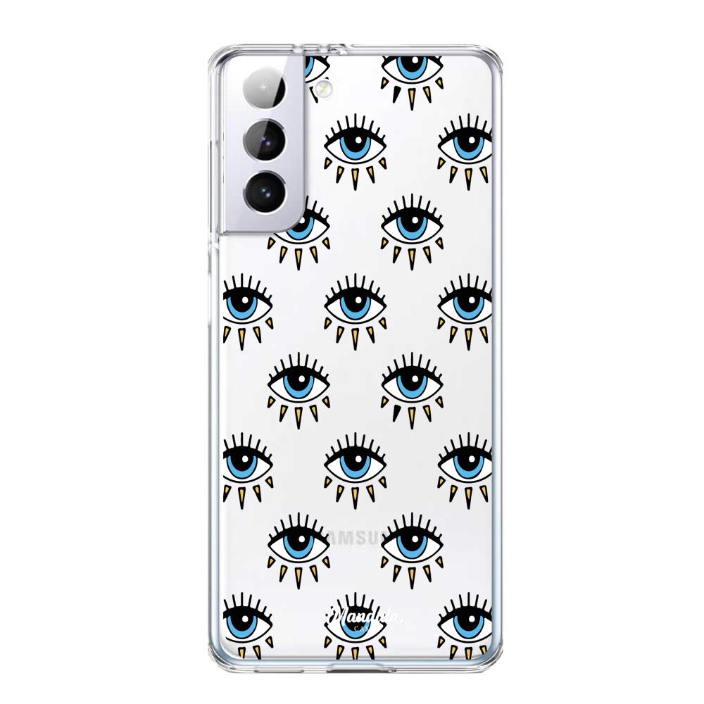 Estuches para Samsung S21 Plus - Light Blue Eyes Case  - Mandala Cases