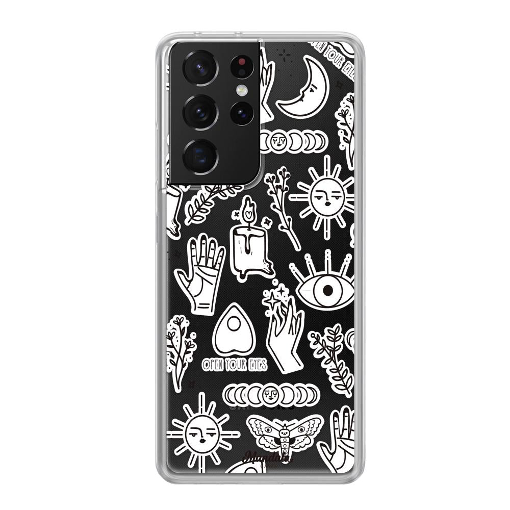 Case para Samsung S21 Ultra Funda de Magia Blanca  - Mandala Cases