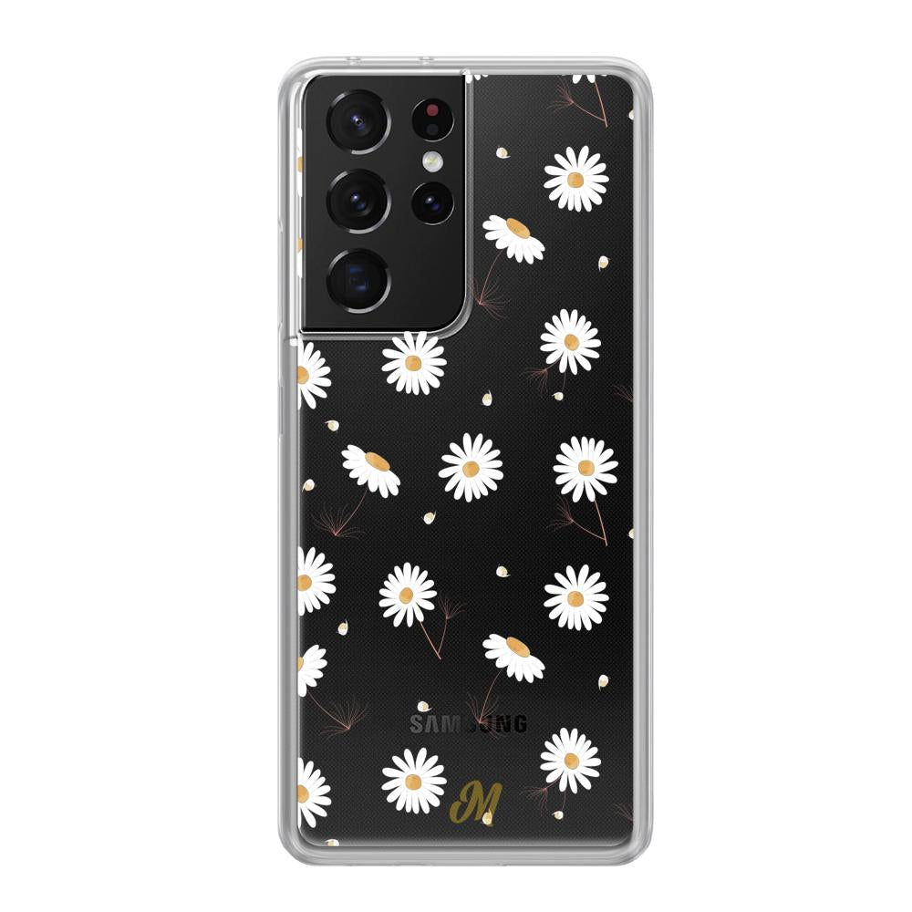 Case para Samsung S21 Ultra Funda Flores Blancas Delicadas  - Mandala Cases