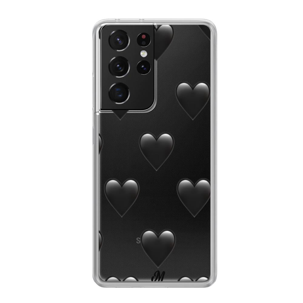 Case para Samsung S21 Ultra de Corazón Negro - Mandala Cases