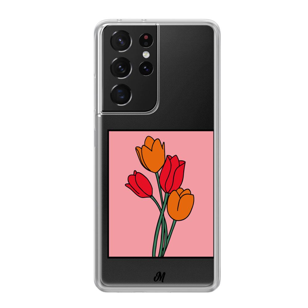 Case para Samsung S21 Ultra Tulipanes de amor - Mandala Cases