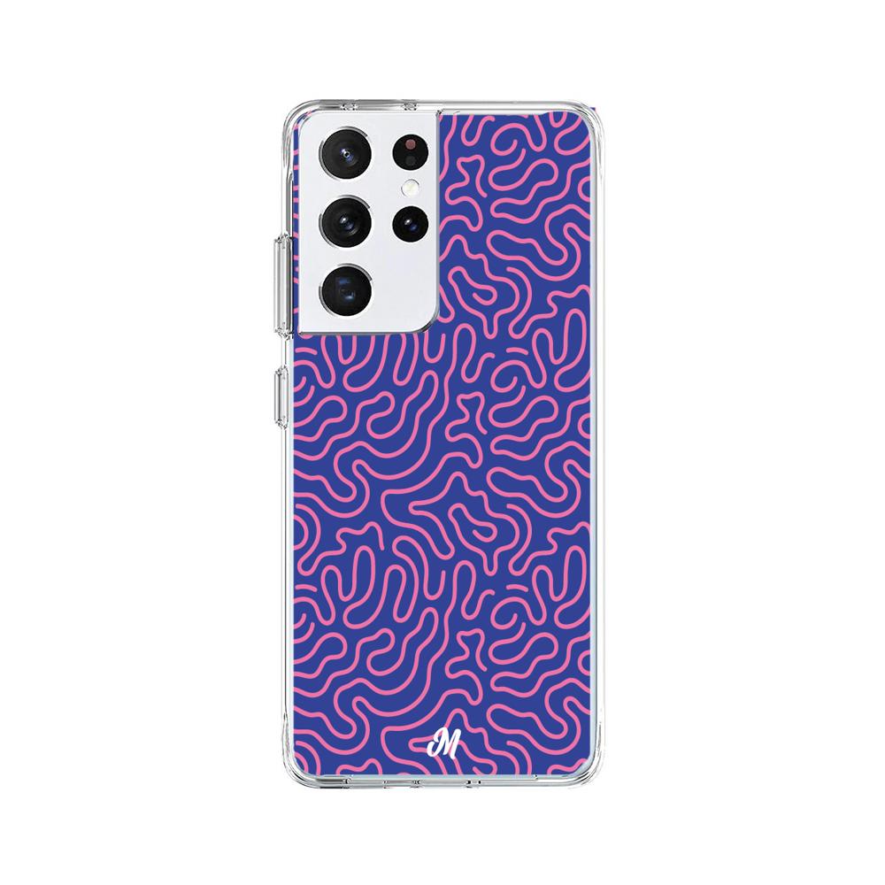 Case para Samsung S21 Ultra Pink crazy lines - Mandala Cases
