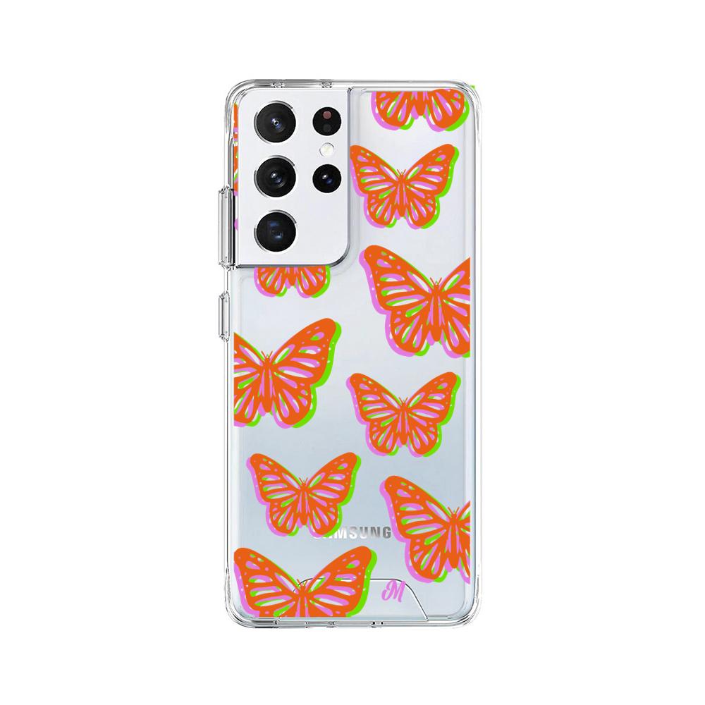 Case para Samsung S21 Ultra Mariposas rojas aesthetic - Mandala Cases