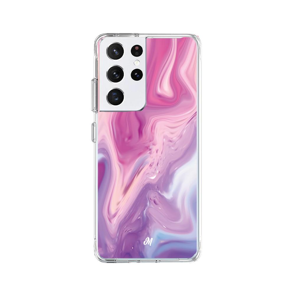Cases para Samsung S21 Ultra Marmol liquido pink - Mandala Cases