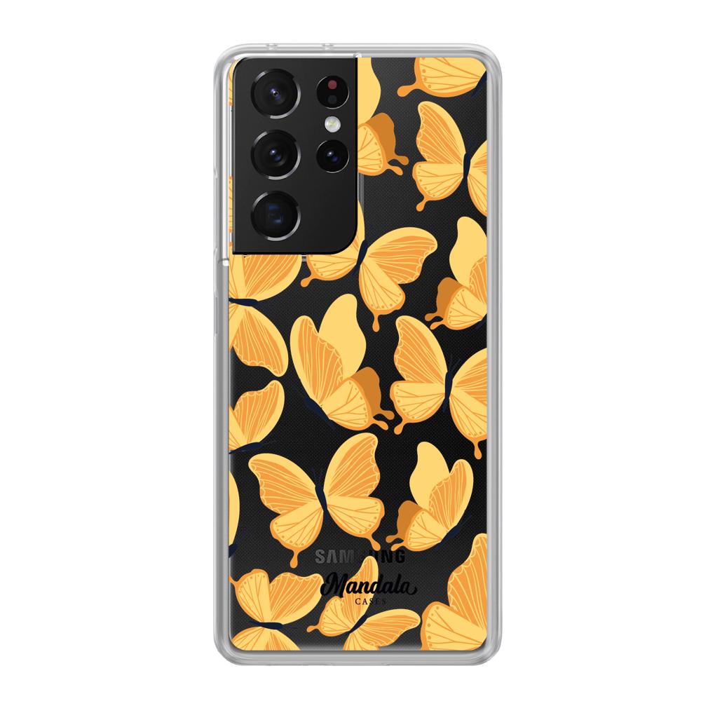 Estuches para Samsung S21 Ultra - Yellow Butterflies Case  - Mandala Cases