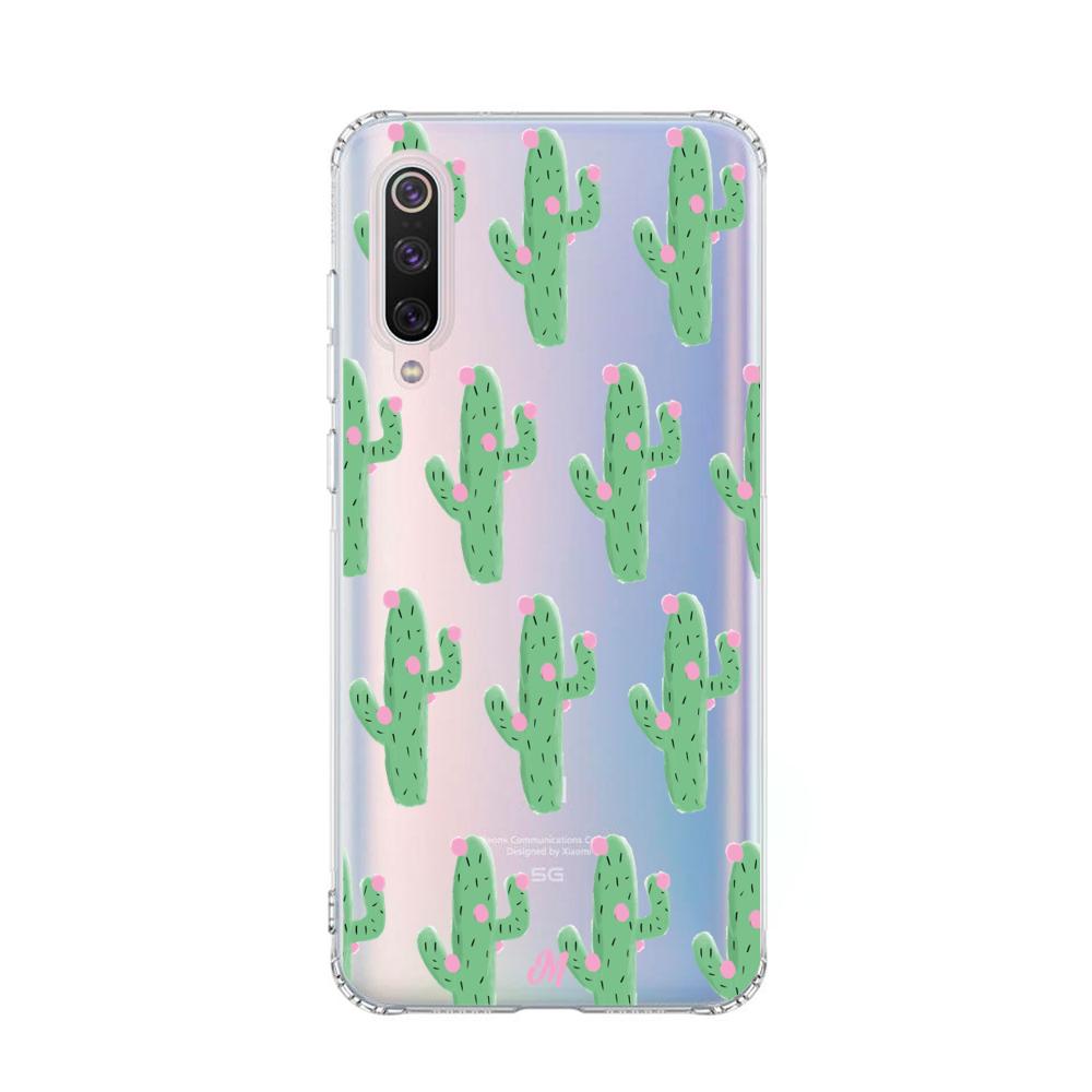 Case para Xiaomi Mi 9 Cactus Con Flor Rosa  - Mandala Cases