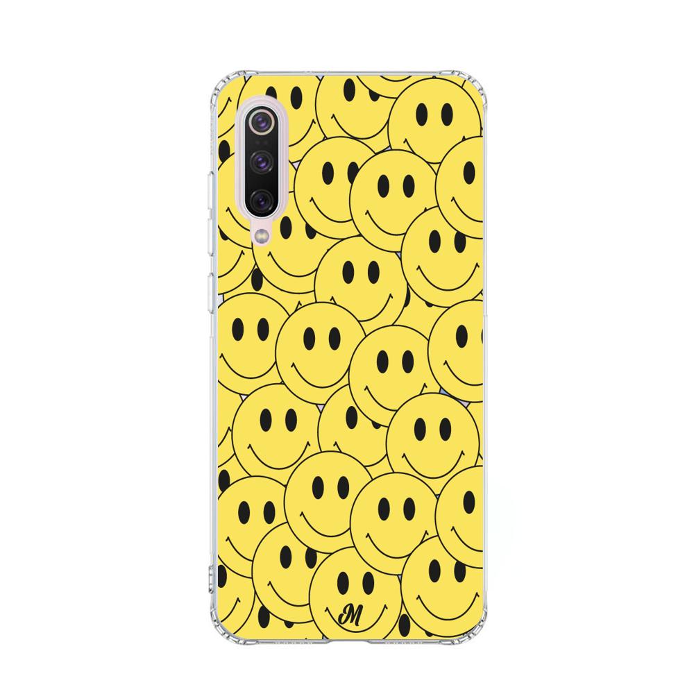 Case para Xiaomi Mi 9 Yellow happy faces - Mandala Cases