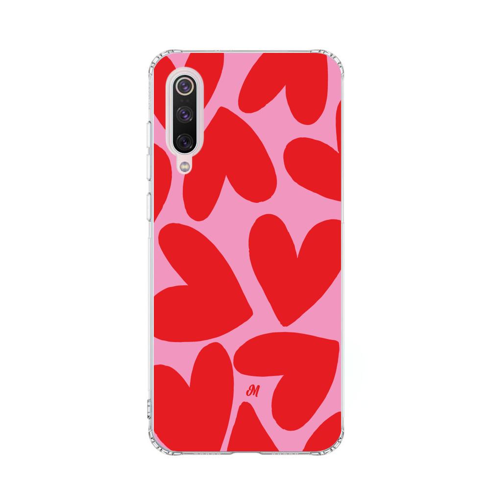 Case para Xiaomi Mi 9 Red Hearts - Mandala Cases