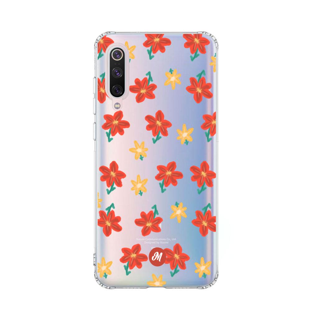 Cases para Xiaomi Mi 9 RED FLOWERS - Mandala Cases