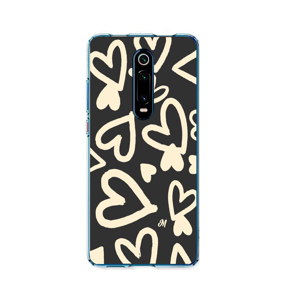Case para Xiaomi Mi 9T / 9TPro Black Hearts - Mandala Cases
