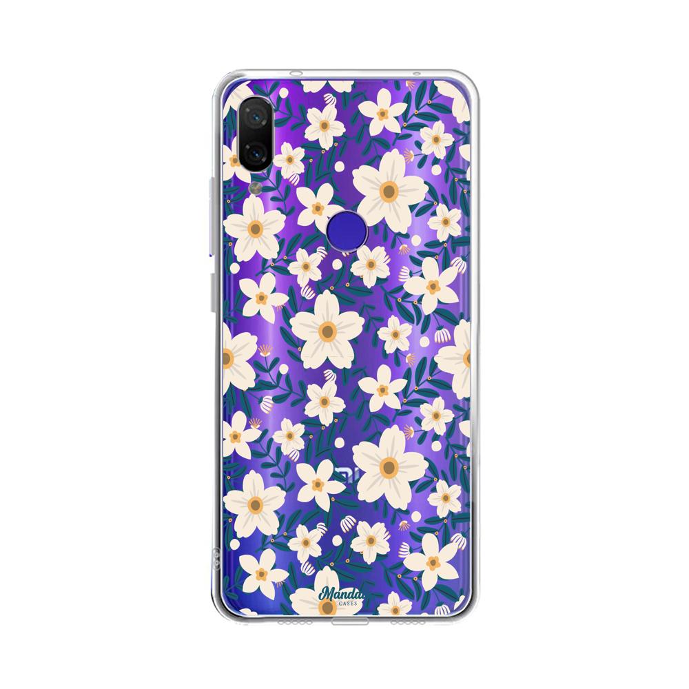 Case para Xiaomi Redmi note 7 Funda Flores Blancas  - Mandala Cases