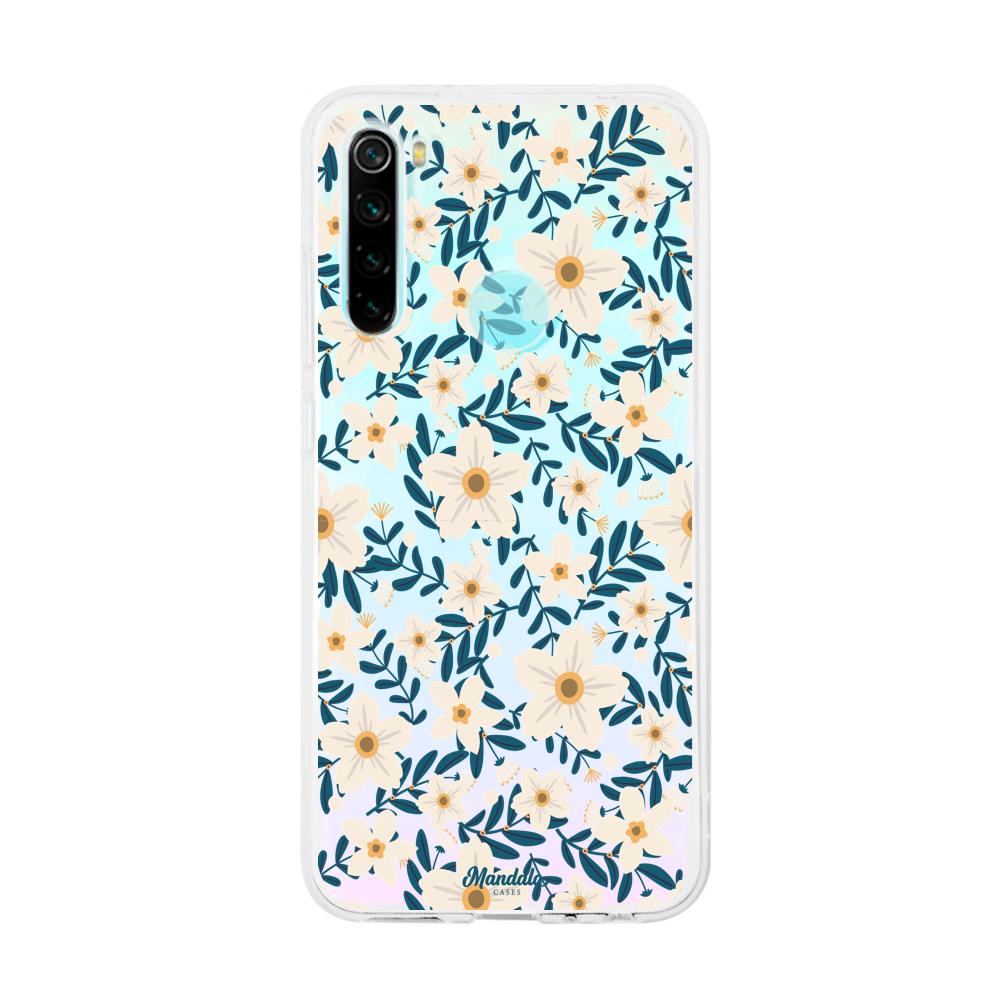 Case para Xiaomi redmi note 8 Funda Flores Blancas  - Mandala Cases