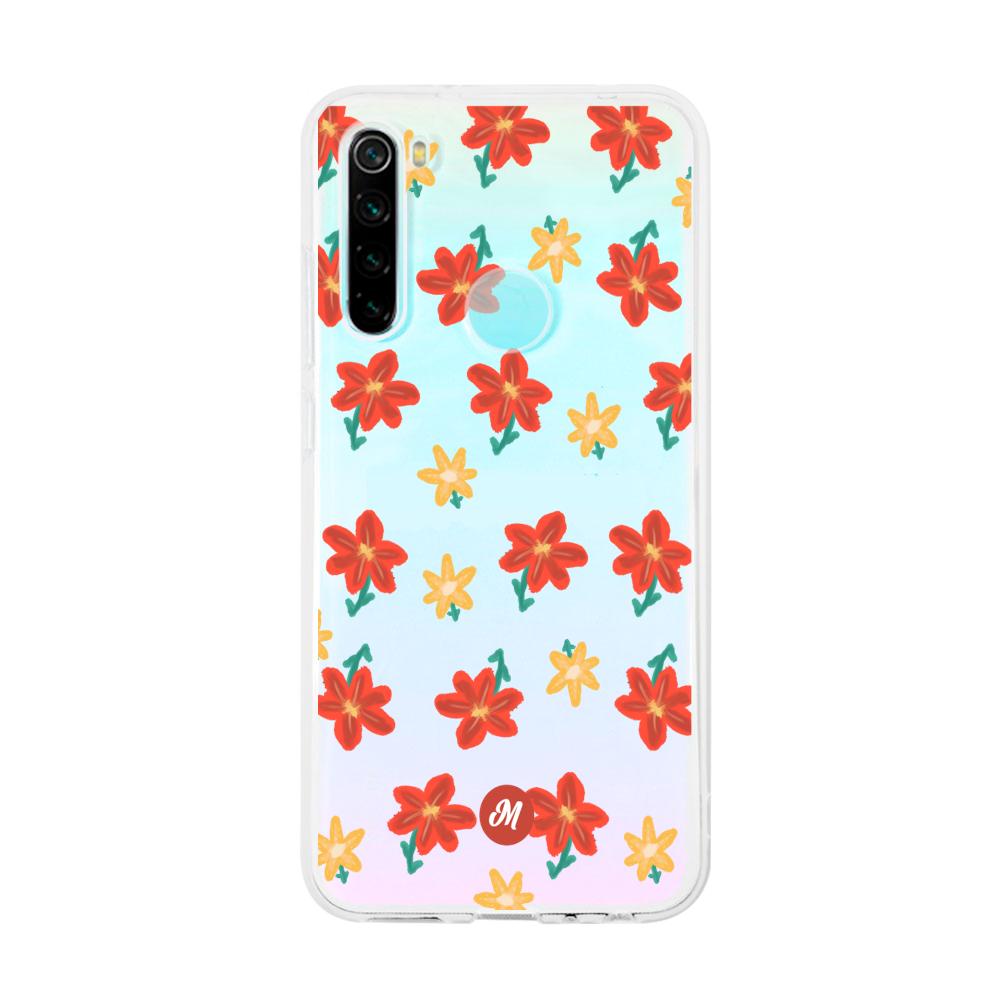 Cases para Xiaomi redmi note 8 RED FLOWERS - Mandala Cases