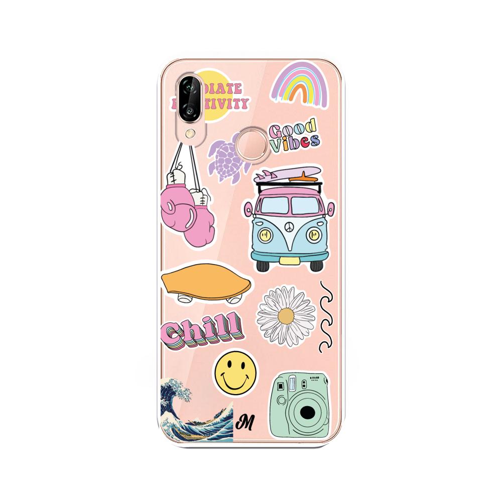 Case para Huawei P20 Lite Chill summer stickers - Mandala Cases