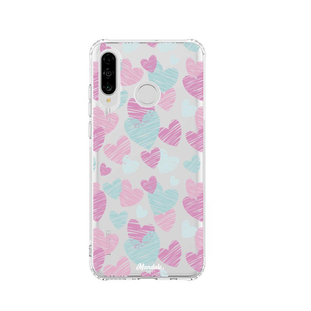 Case para Huawei P30 lite Funda Corazones Delicados  - Mandala Cases