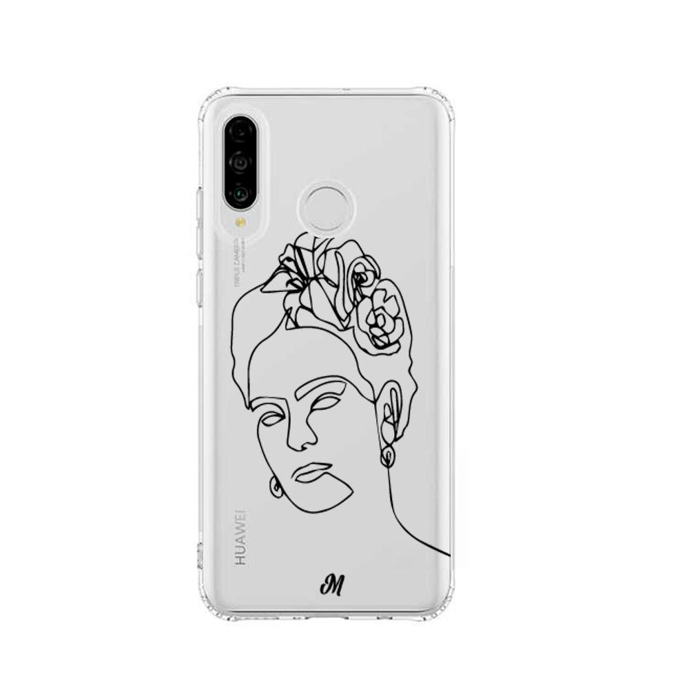 Estuches para Huawei P30 lite - Frida Line Art Case  - Mandala Cases