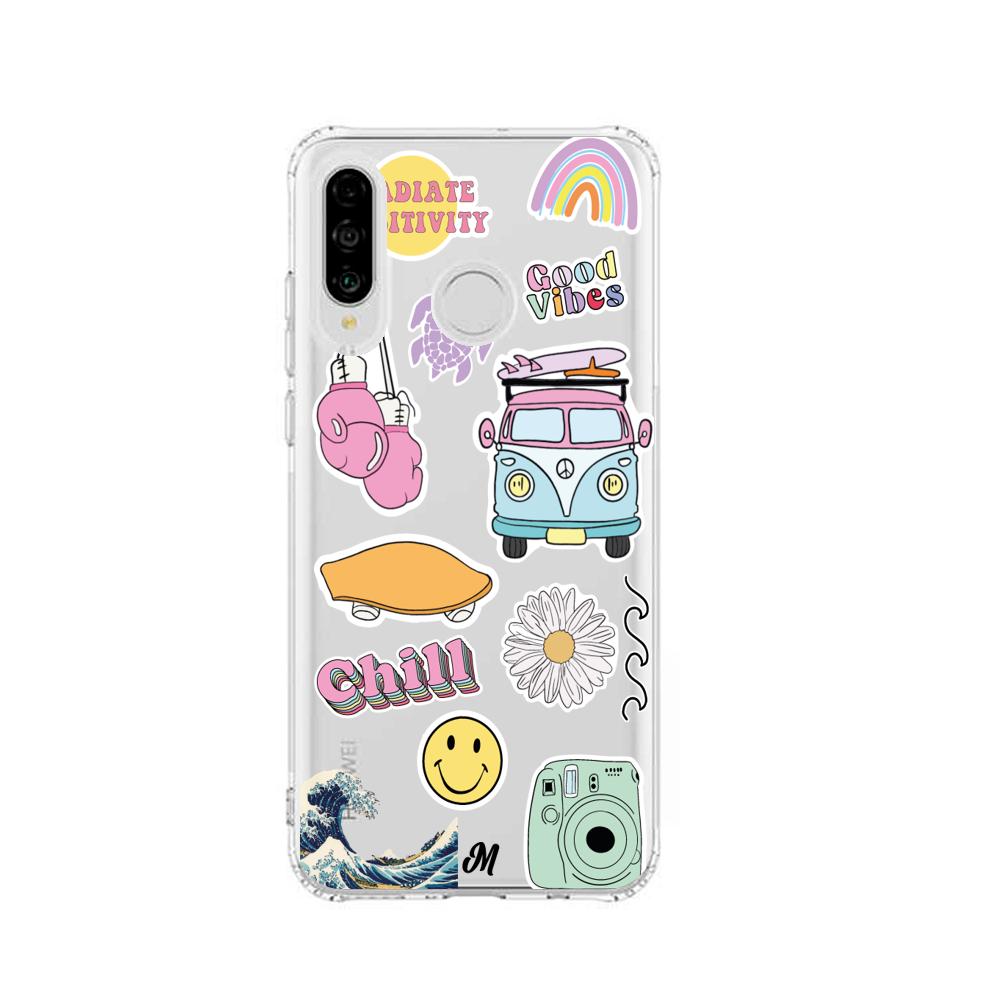 Case para Huawei P30 lite Chill summer stickers - Mandala Cases