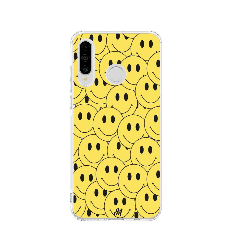 Case para Huawei P30 lite Yellow happy faces - Mandala Cases