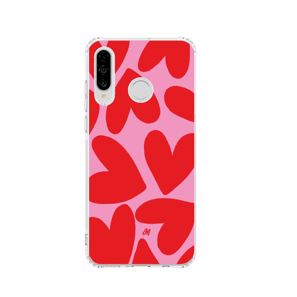 Case para Huawei P30 lite Red Hearts - Mandala Cases