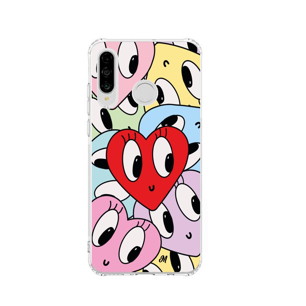 Case para Huawei P30 lite Corazones felices - Mandala Cases