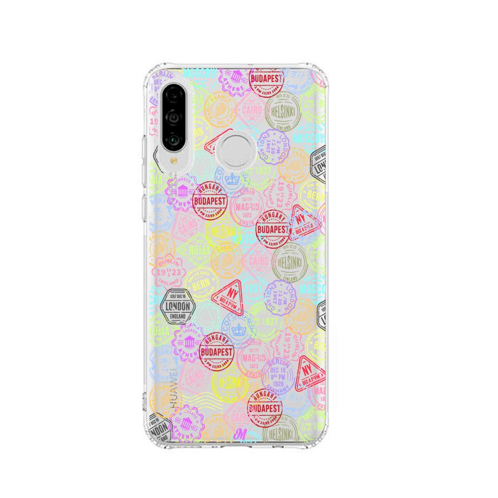 Case para Huawei P30 lite Sellos viajeros - Mandala Cases