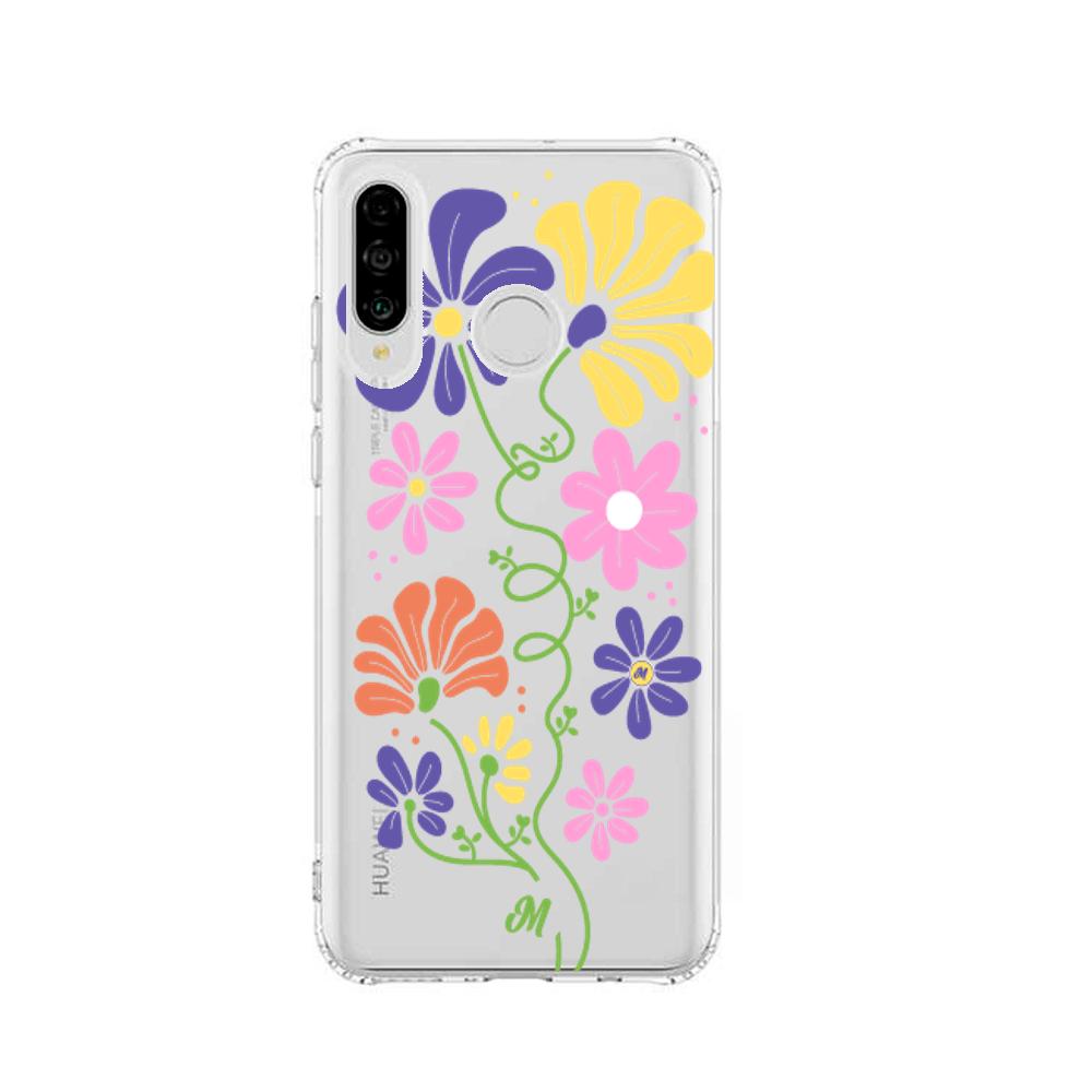 Case para Huawei P30 lite Flores abstractas - Mandala Cases
