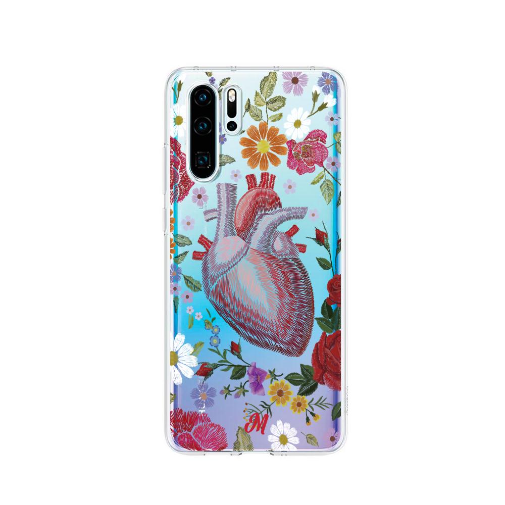 Case para Huawei P30 pro Funda Corazón con Flores - Mandala Cases