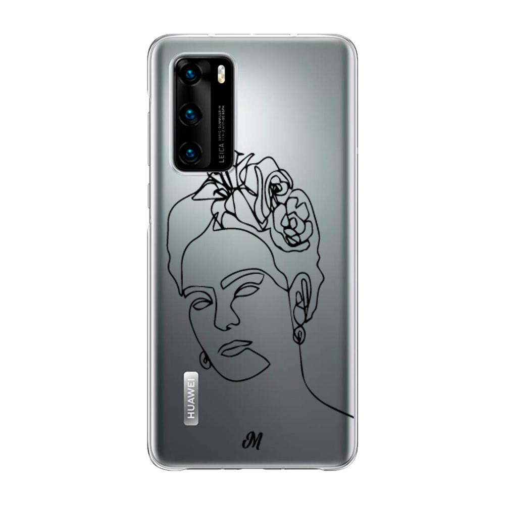 Estuches para Huawei P40 - Frida Line Art Case  - Mandala Cases