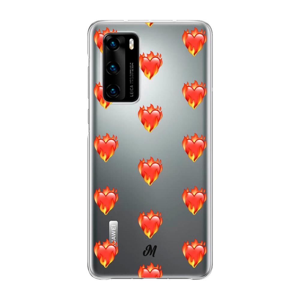 Case para Huawei P40 de Corazón en llamas - Mandala Cases