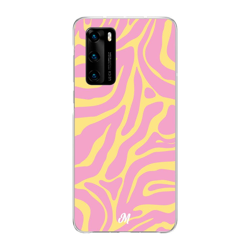 Case para Huawei P40 Lineas rosa y amarillo - Mandala Cases