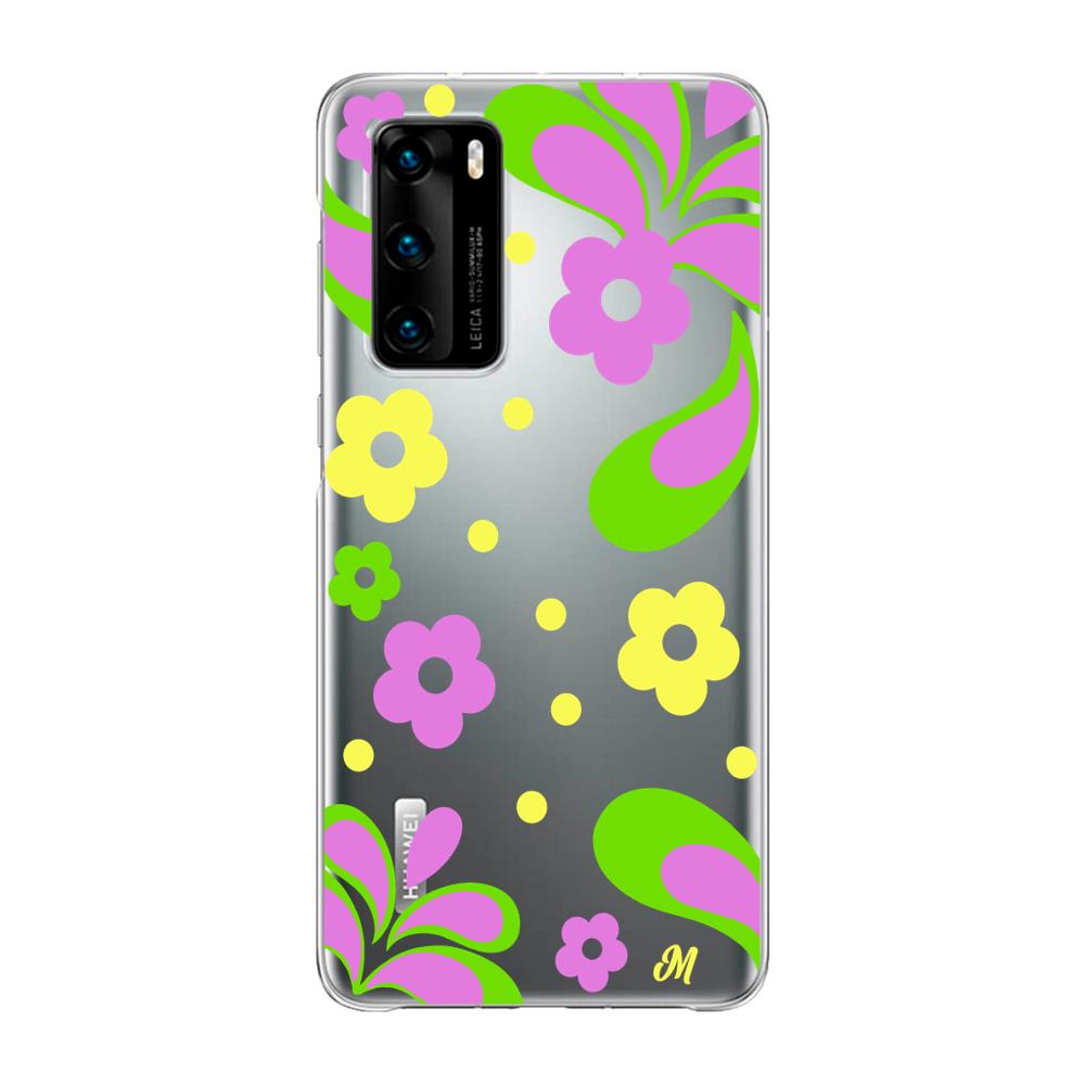 Case para Huawei P40 Flores moradas aesthetic - Mandala Cases