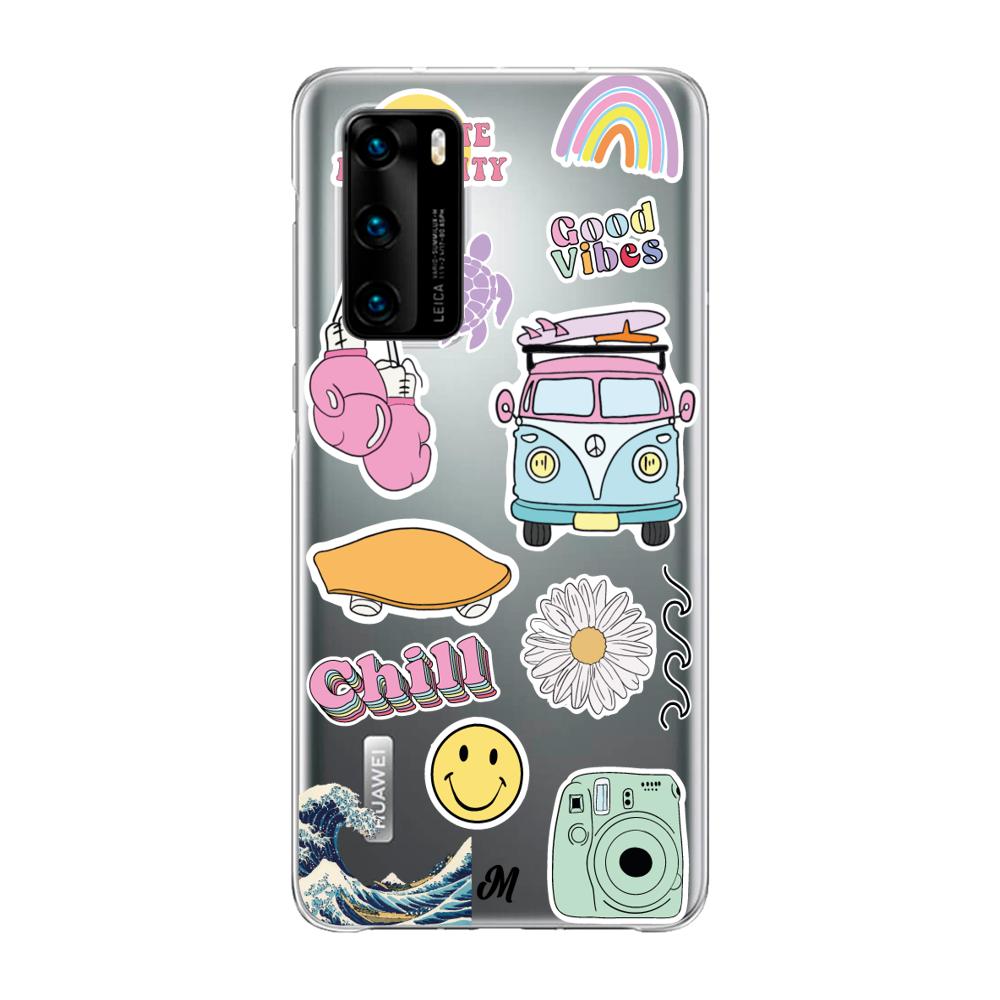 Case para Huawei P40 Chill summer stickers - Mandala Cases