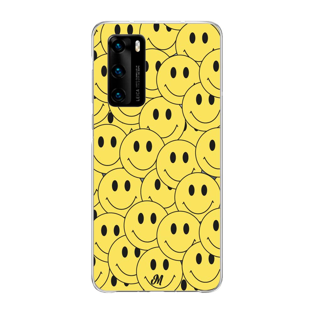 Case para Huawei P40 Yellow happy faces - Mandala Cases