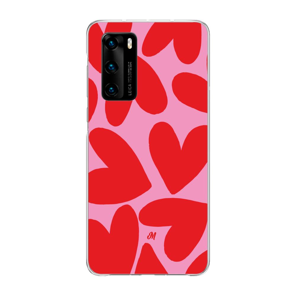 Case para Huawei P40 Red Hearts - Mandala Cases