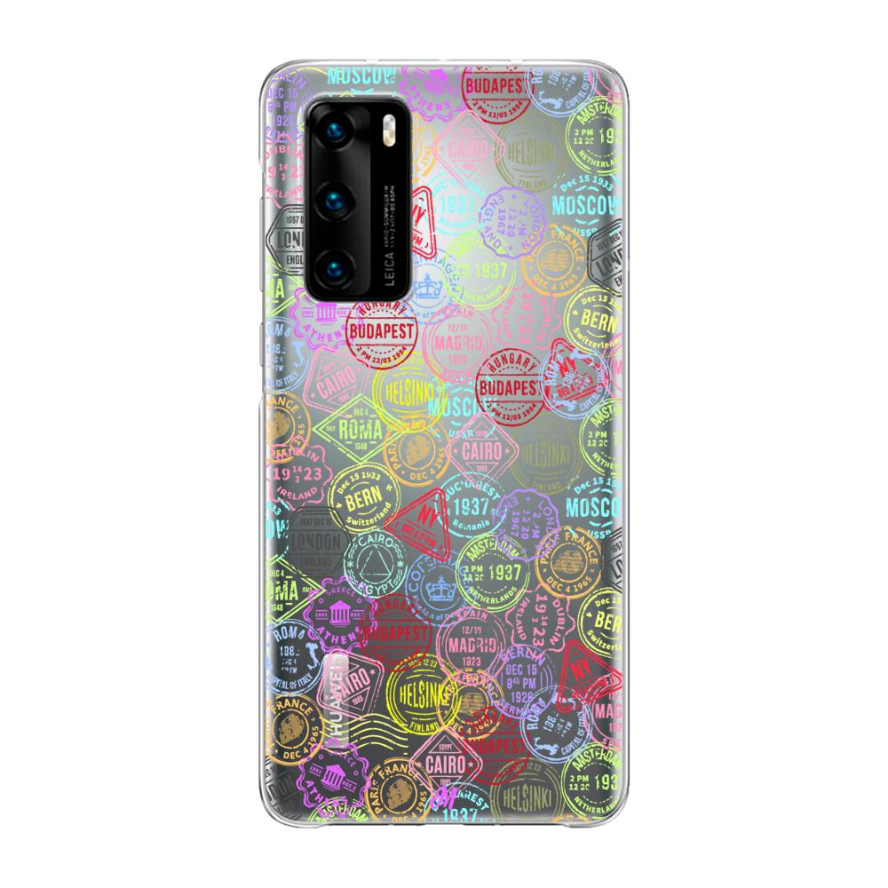 Case para Huawei P40 Sellos viajeros - Mandala Cases