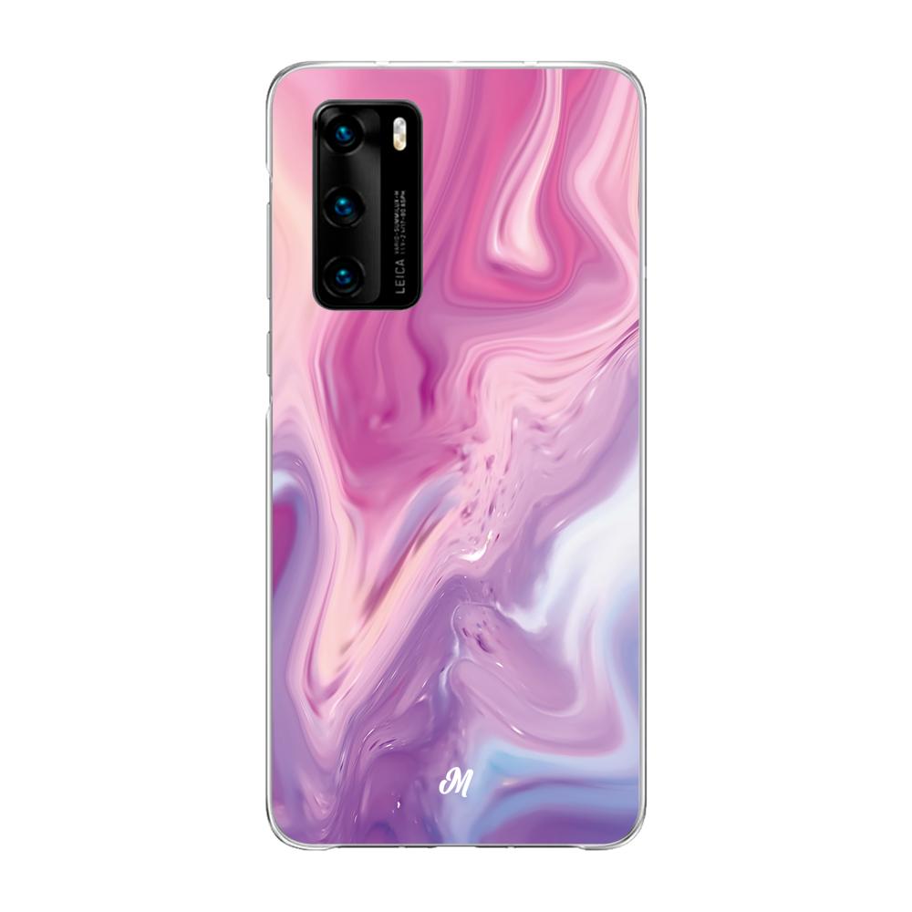 Cases para Huawei P40 Marmol liquido pink - Mandala Cases