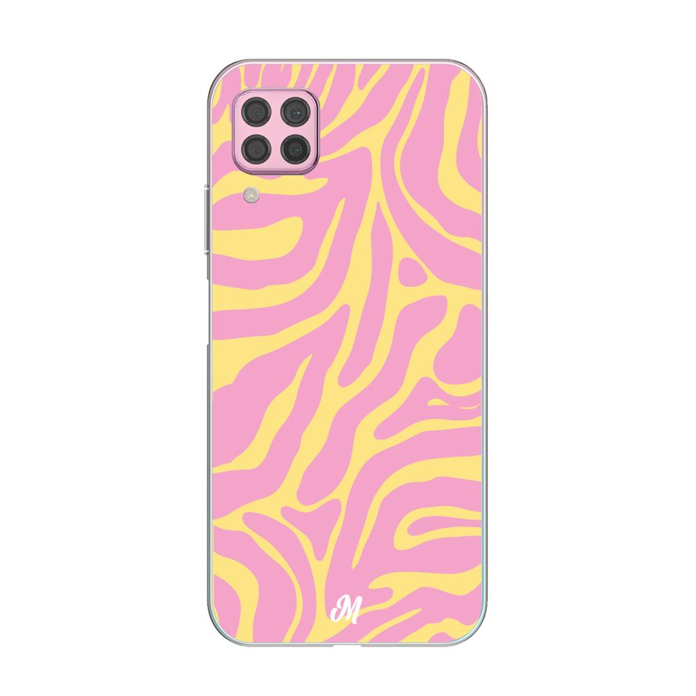 Case para Huawei P40 lite Lineas rosa y amarillo - Mandala Cases