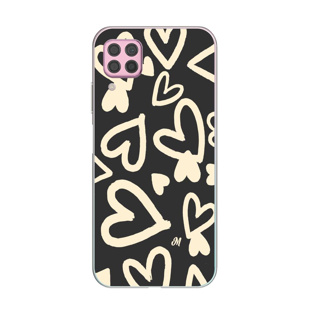 Case para Huawei P40 lite Black Hearts - Mandala Cases