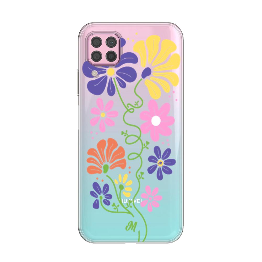 Case para Huawei P40 lite Flores abstractas - Mandala Cases