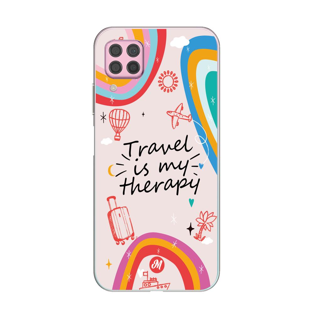 Cases para Huawei P40 lite TRAVEL IS MY THERAPY - Mandala Cases